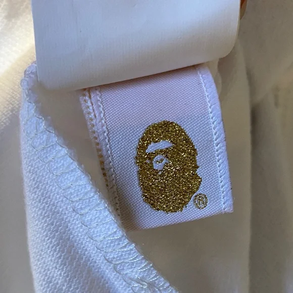 A Bathing Ape White Polo T-Shirt - Boy’s Medium - Picture 12 of 13